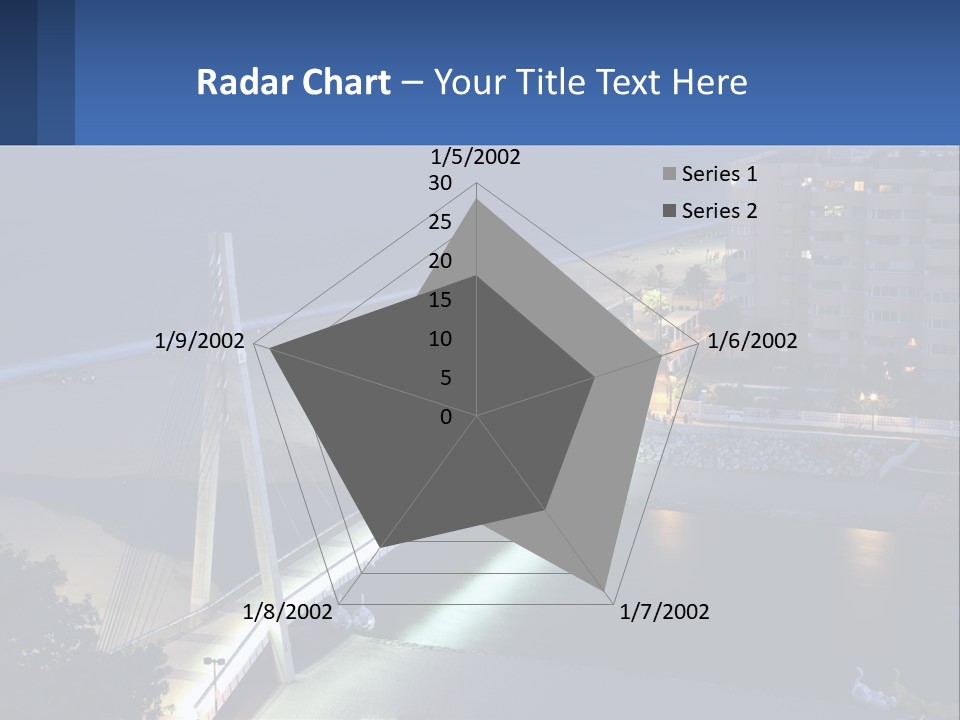 A Bridge Over A Body Of Water At Night PowerPoint Template