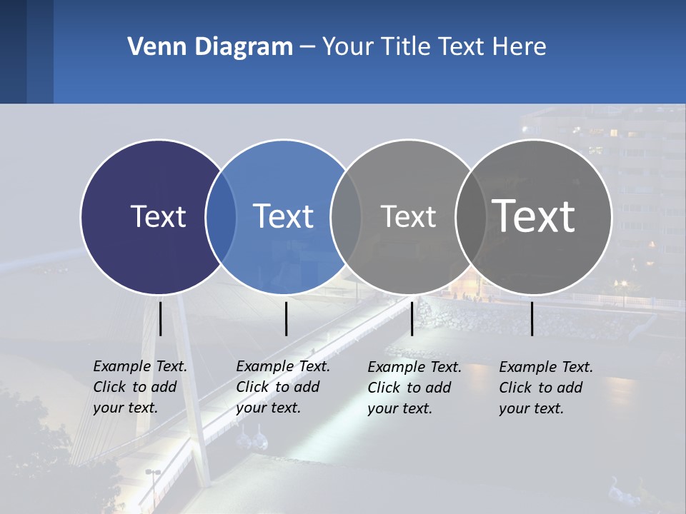 A Bridge Over A Body Of Water At Night PowerPoint Template