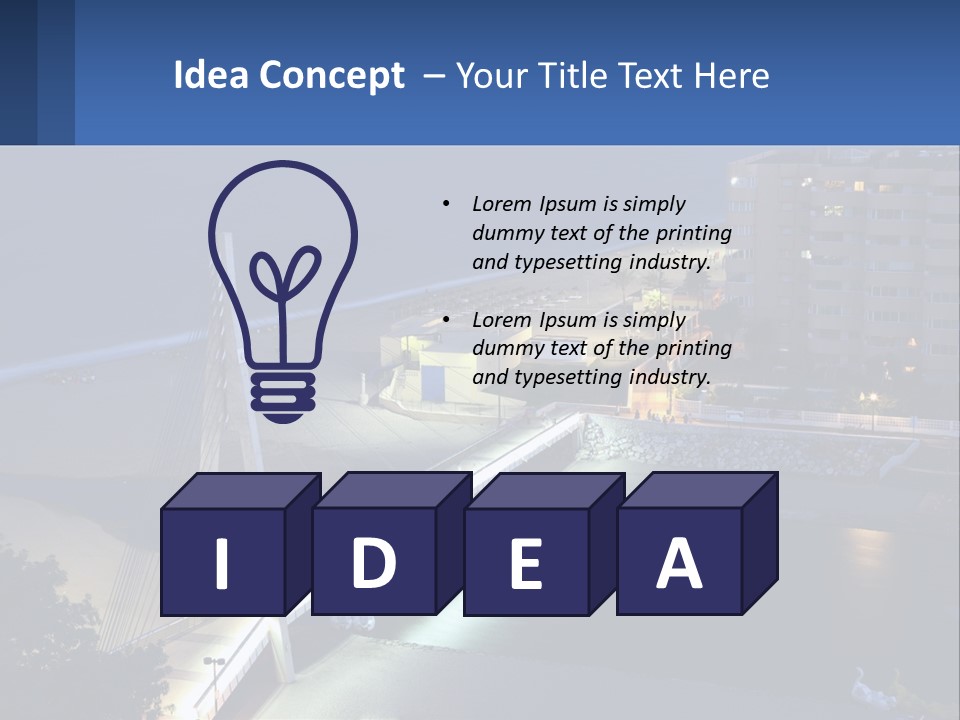 A Bridge Over A Body Of Water At Night PowerPoint Template