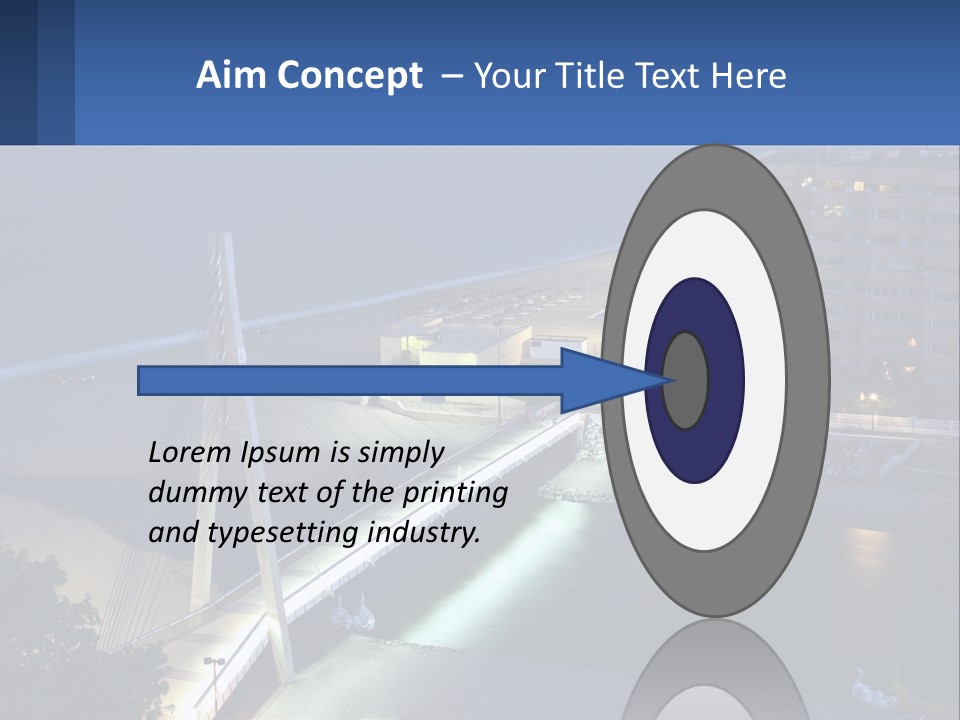 A Bridge Over A Body Of Water At Night PowerPoint Template