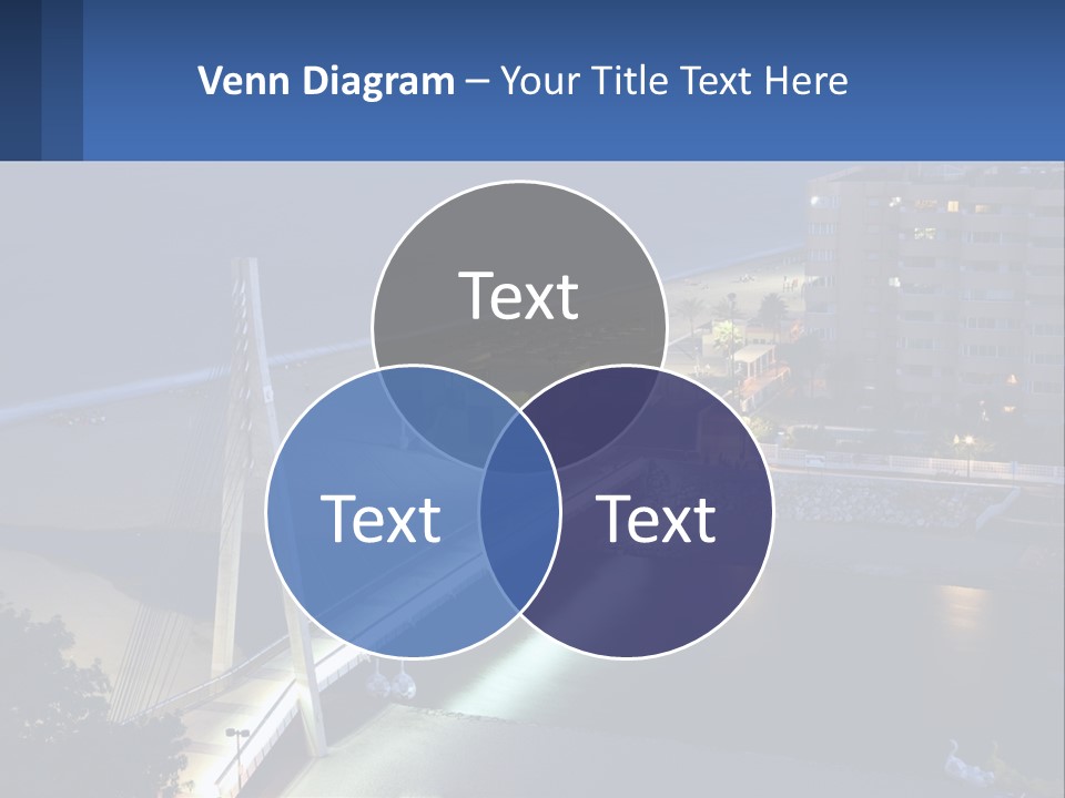A Bridge Over A Body Of Water At Night PowerPoint Template
