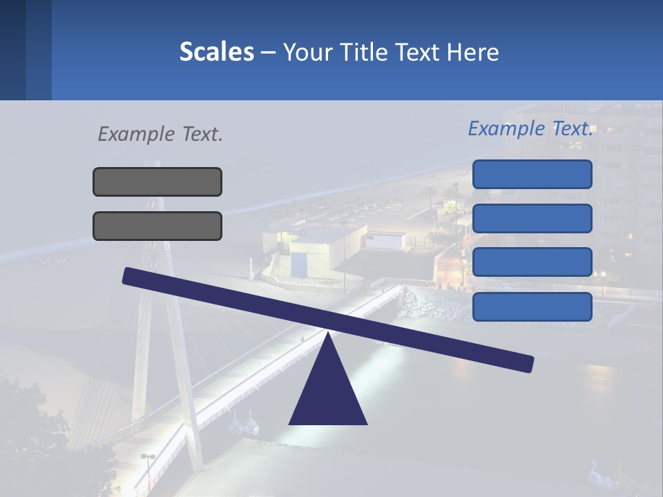 A Bridge Over A Body Of Water At Night PowerPoint Template