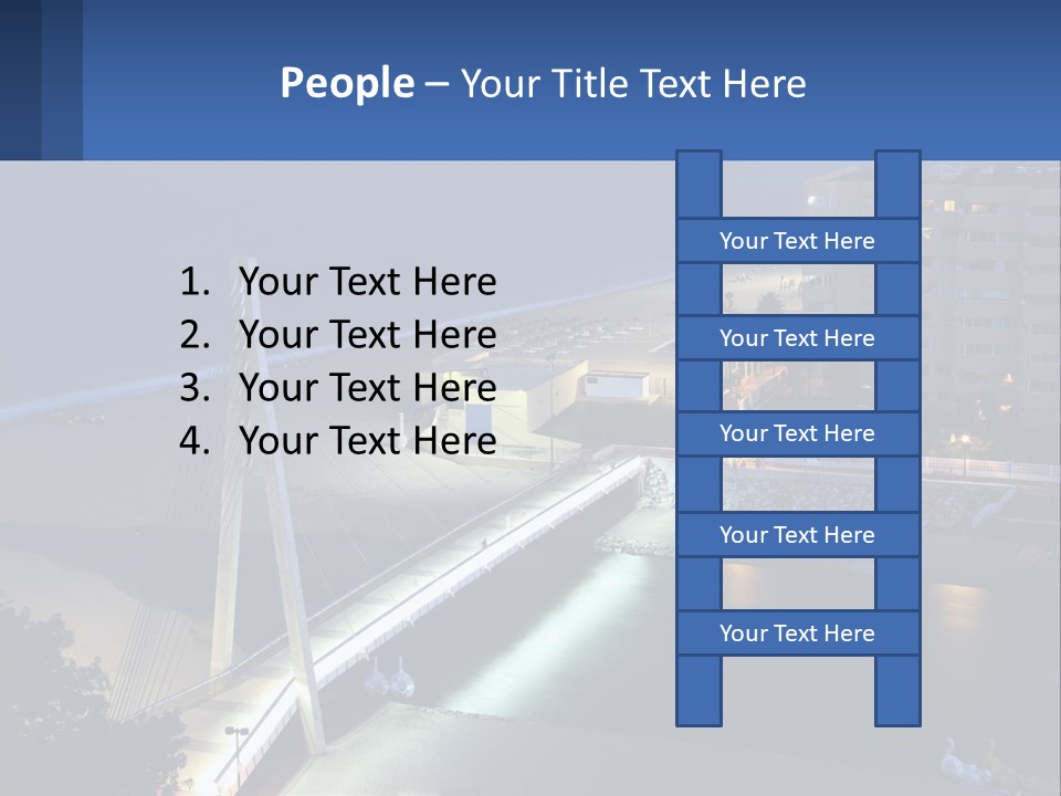 A Bridge Over A Body Of Water At Night PowerPoint Template