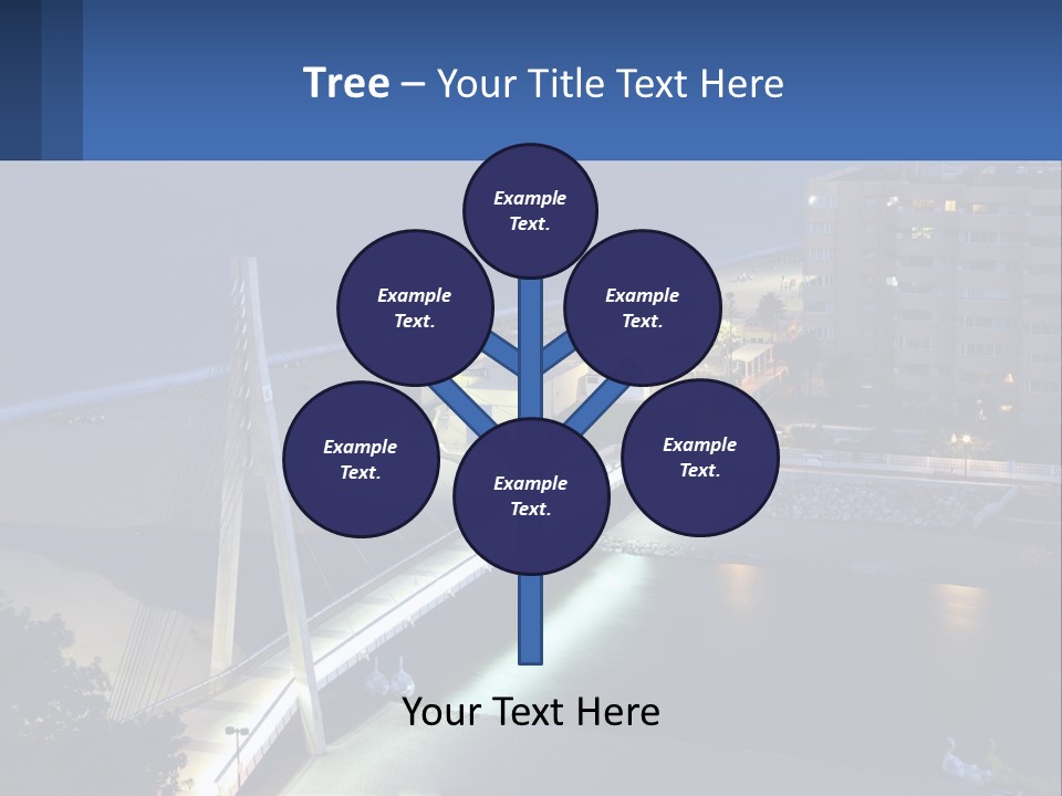 A Bridge Over A Body Of Water At Night PowerPoint Template