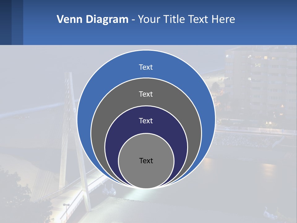 A Bridge Over A Body Of Water At Night PowerPoint Template