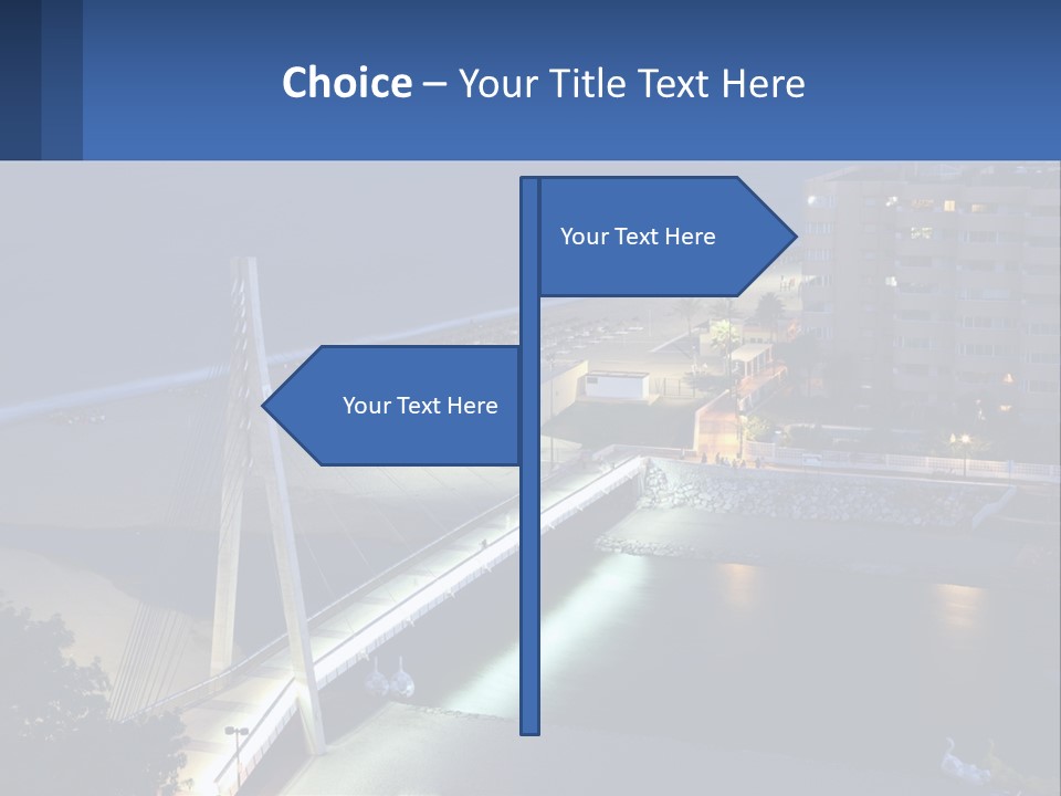 A Bridge Over A Body Of Water At Night PowerPoint Template
