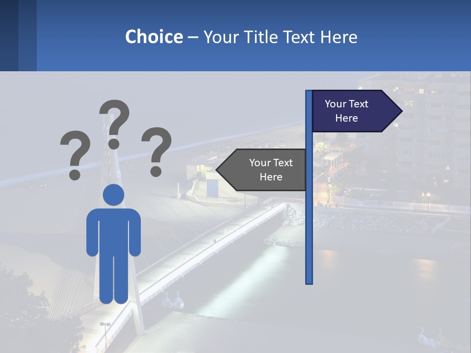 A Bridge Over A Body Of Water At Night PowerPoint Template