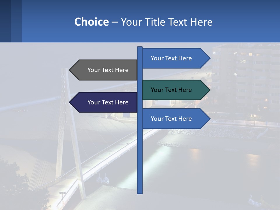 A Bridge Over A Body Of Water At Night PowerPoint Template