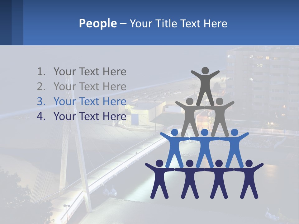 A Bridge Over A Body Of Water At Night PowerPoint Template