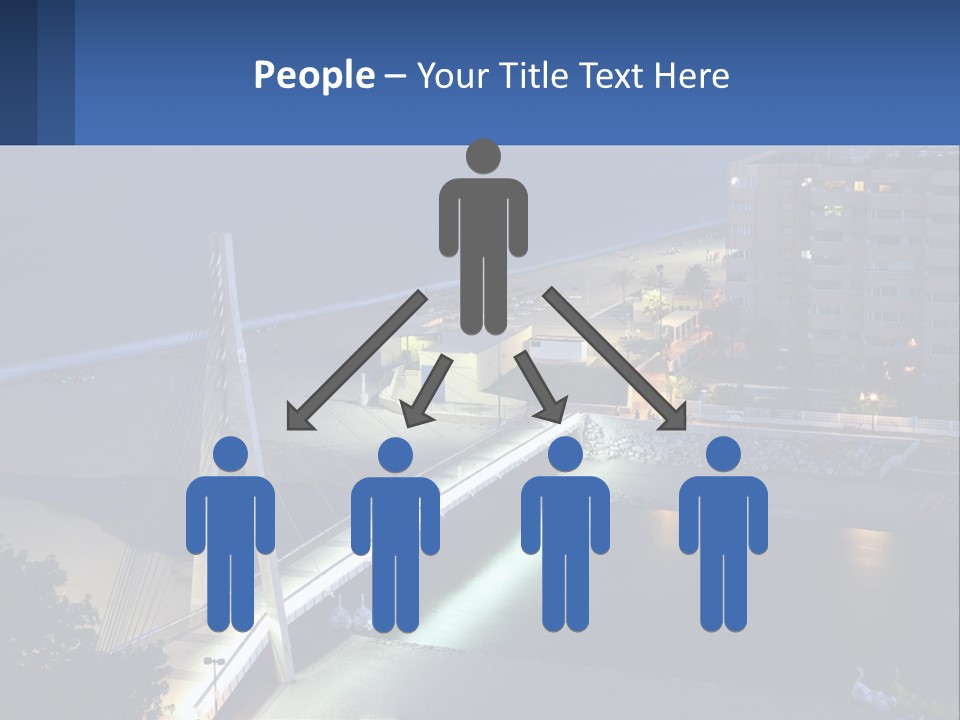 A Bridge Over A Body Of Water At Night PowerPoint Template