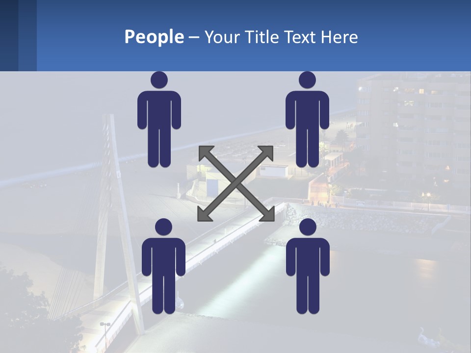 A Bridge Over A Body Of Water At Night PowerPoint Template