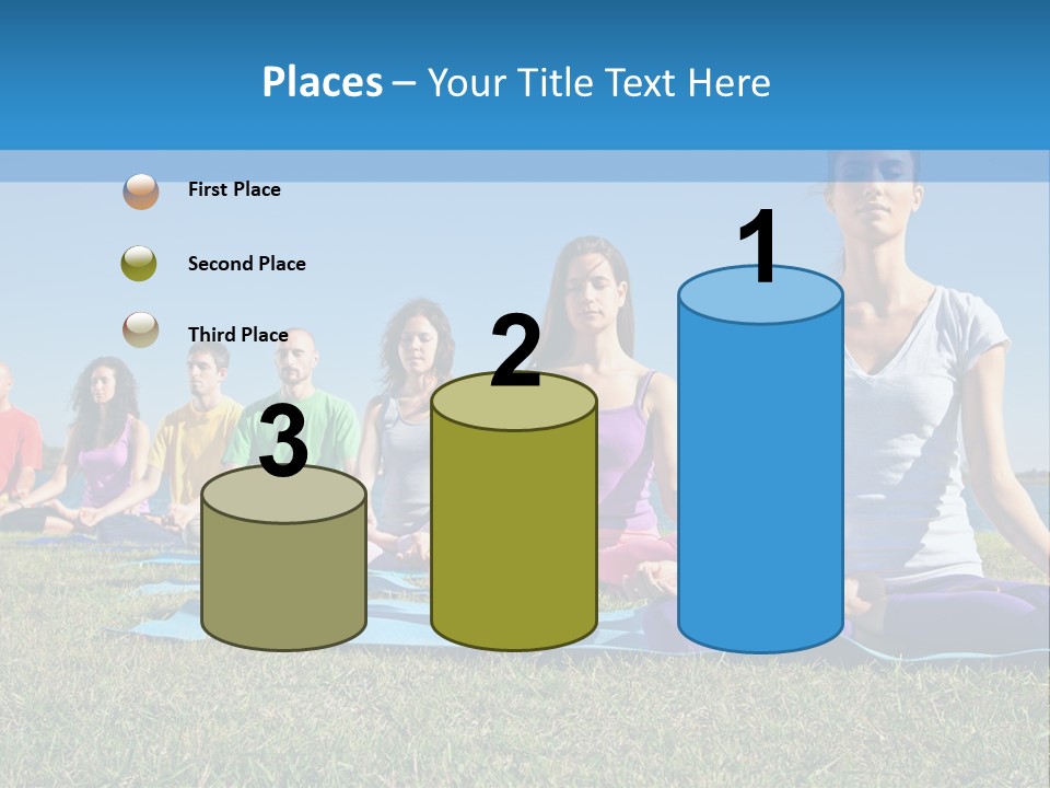 A Group Of People Sitting In A Yoga Pose PowerPoint Template