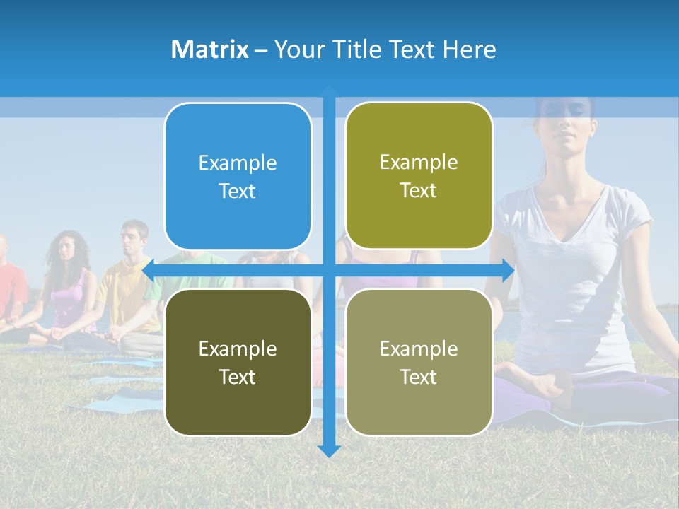 A Group Of People Sitting In A Yoga Pose PowerPoint Template