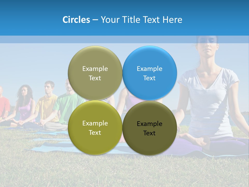 A Group Of People Sitting In A Yoga Pose PowerPoint Template