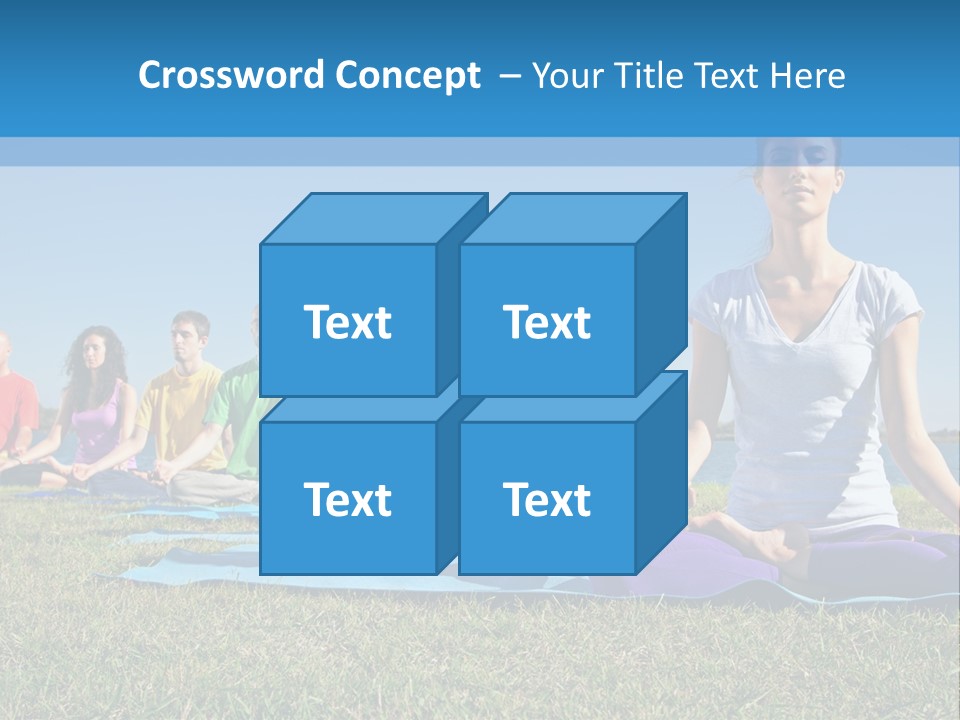 A Group Of People Sitting In A Yoga Pose PowerPoint Template