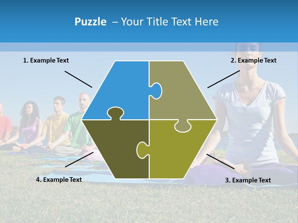 A Group Of People Sitting In A Yoga Pose PowerPoint Template