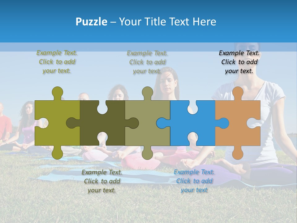 A Group Of People Sitting In A Yoga Pose PowerPoint Template