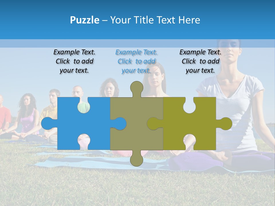 A Group Of People Sitting In A Yoga Pose PowerPoint Template