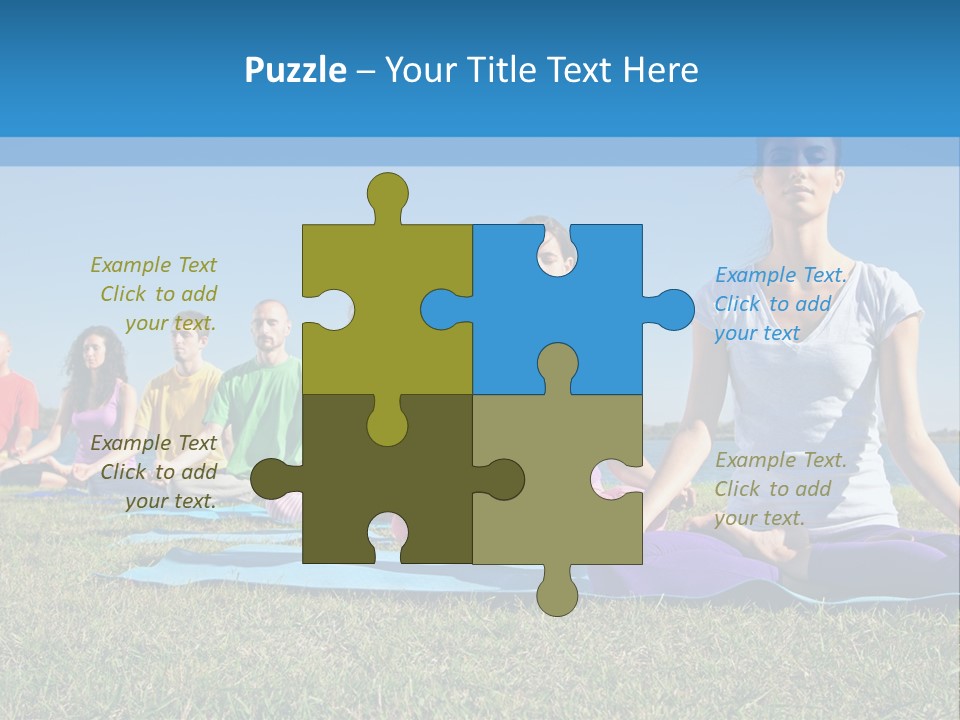 A Group Of People Sitting In A Yoga Pose PowerPoint Template