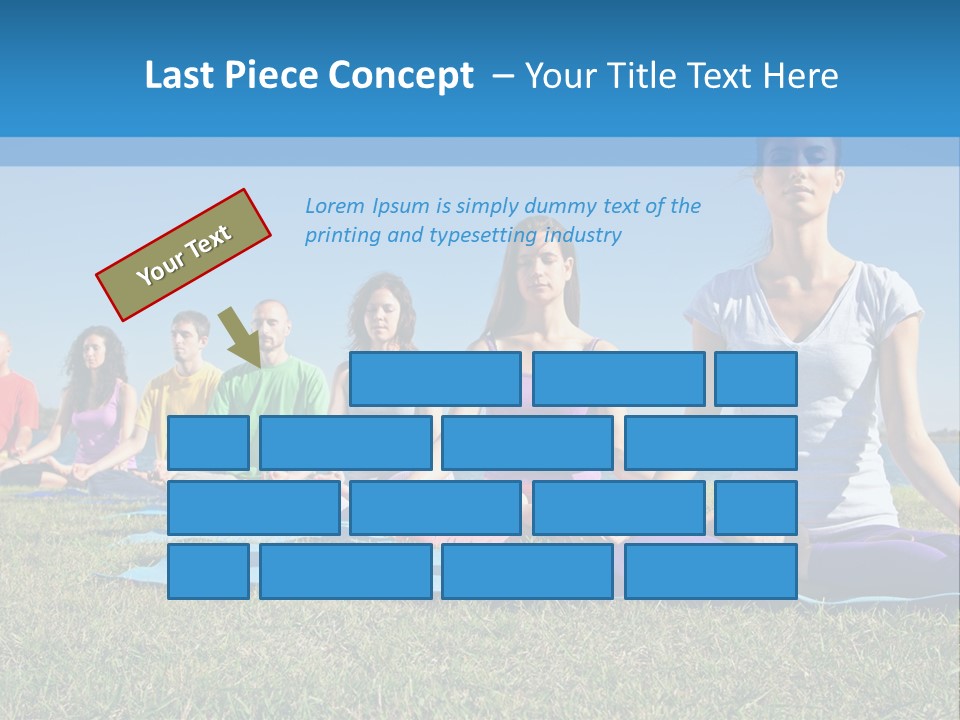 A Group Of People Sitting In A Yoga Pose PowerPoint Template