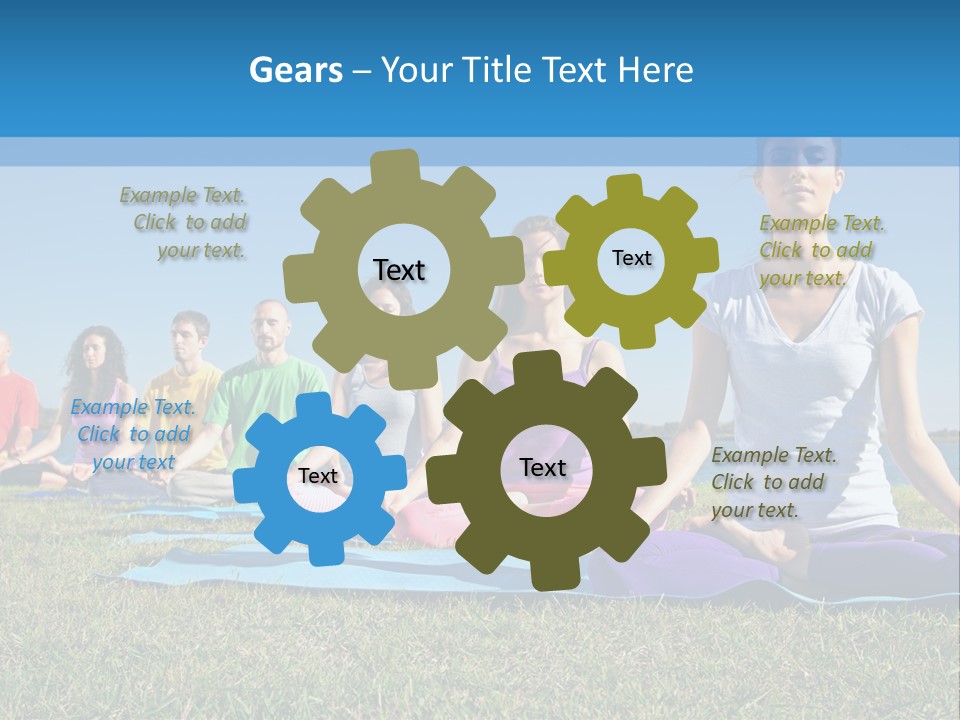 A Group Of People Sitting In A Yoga Pose PowerPoint Template