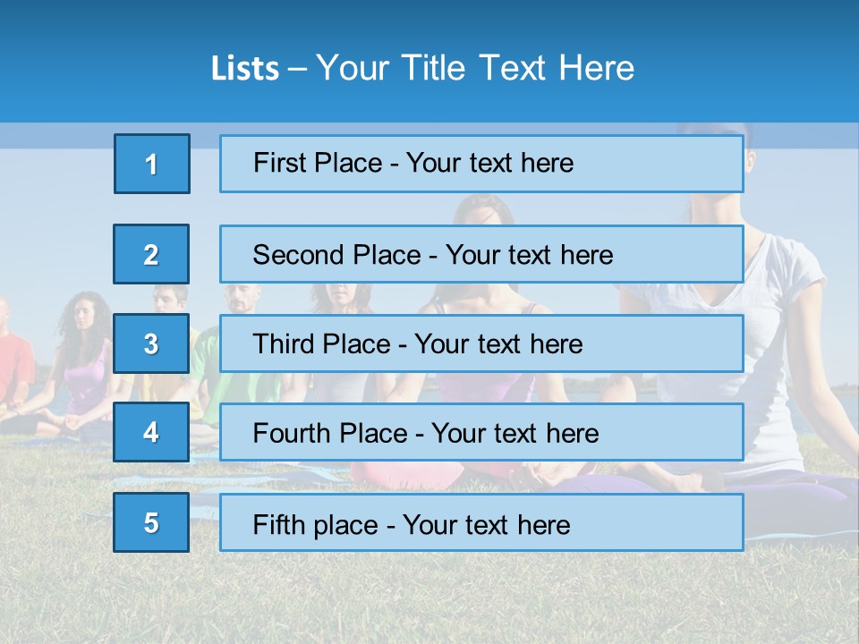 A Group Of People Sitting In A Yoga Pose PowerPoint Template
