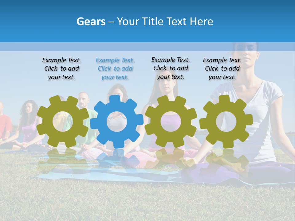 A Group Of People Sitting In A Yoga Pose PowerPoint Template