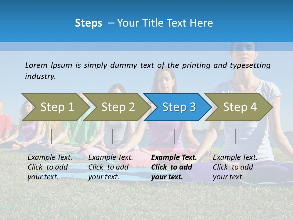 A Group Of People Sitting In A Yoga Pose PowerPoint Template
