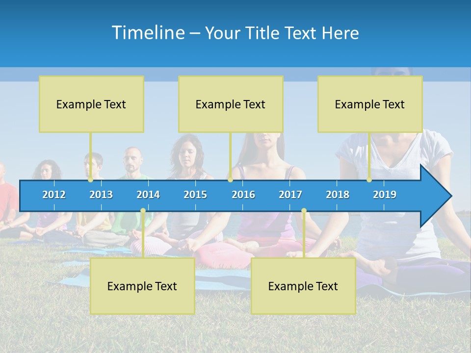 A Group Of People Sitting In A Yoga Pose PowerPoint Template