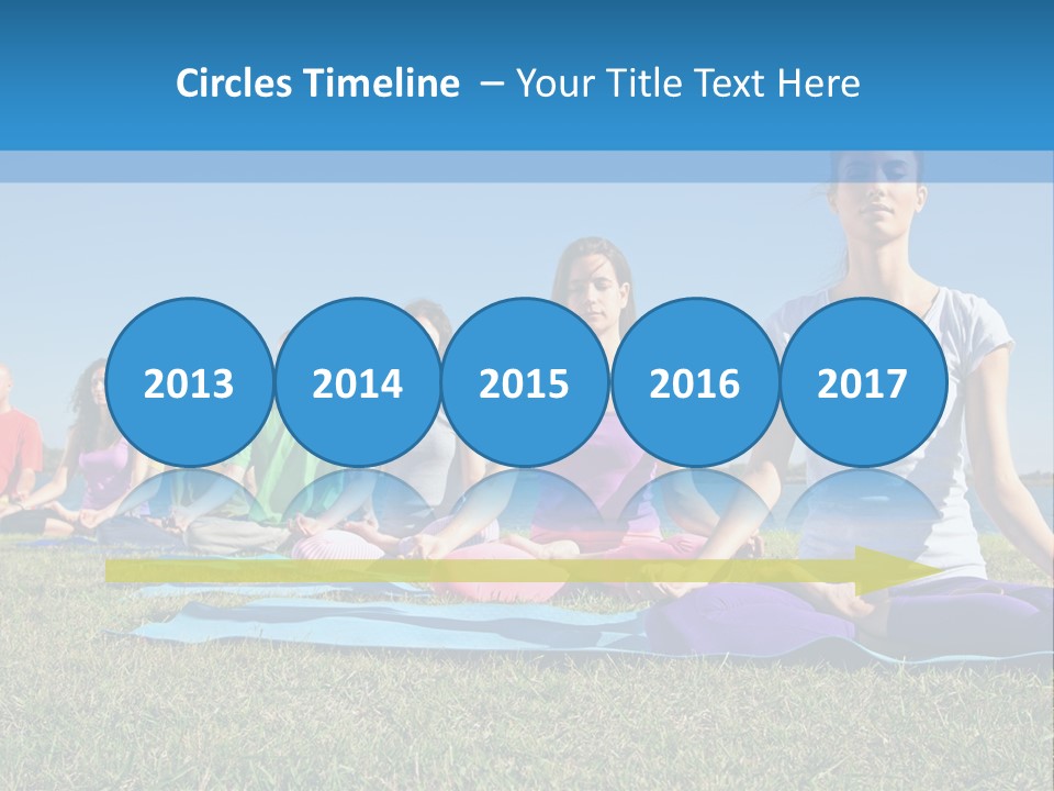 A Group Of People Sitting In A Yoga Pose PowerPoint Template
