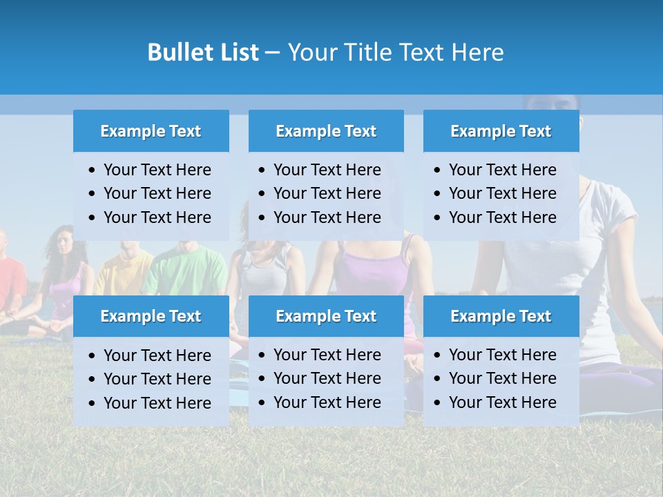 A Group Of People Sitting In A Yoga Pose PowerPoint Template