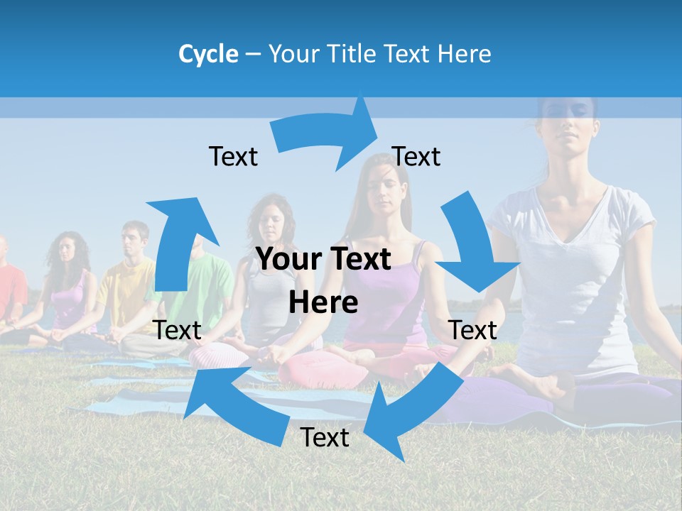 A Group Of People Sitting In A Yoga Pose PowerPoint Template