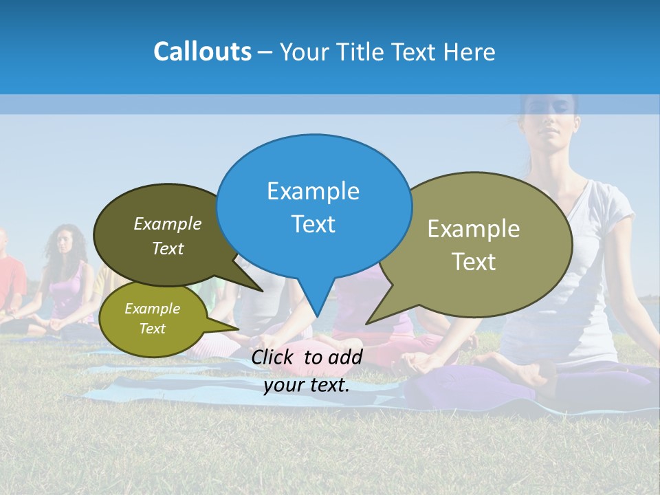 A Group Of People Sitting In A Yoga Pose PowerPoint Template