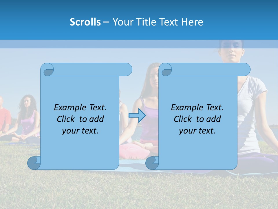 A Group Of People Sitting In A Yoga Pose PowerPoint Template