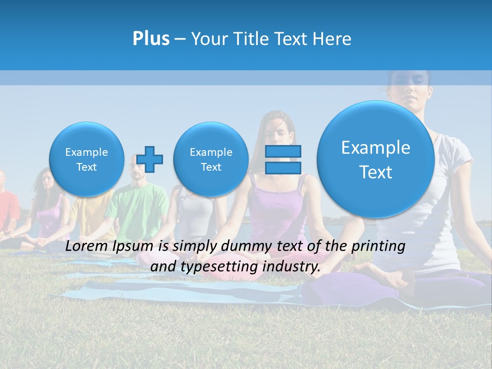 A Group Of People Sitting In A Yoga Pose PowerPoint Template