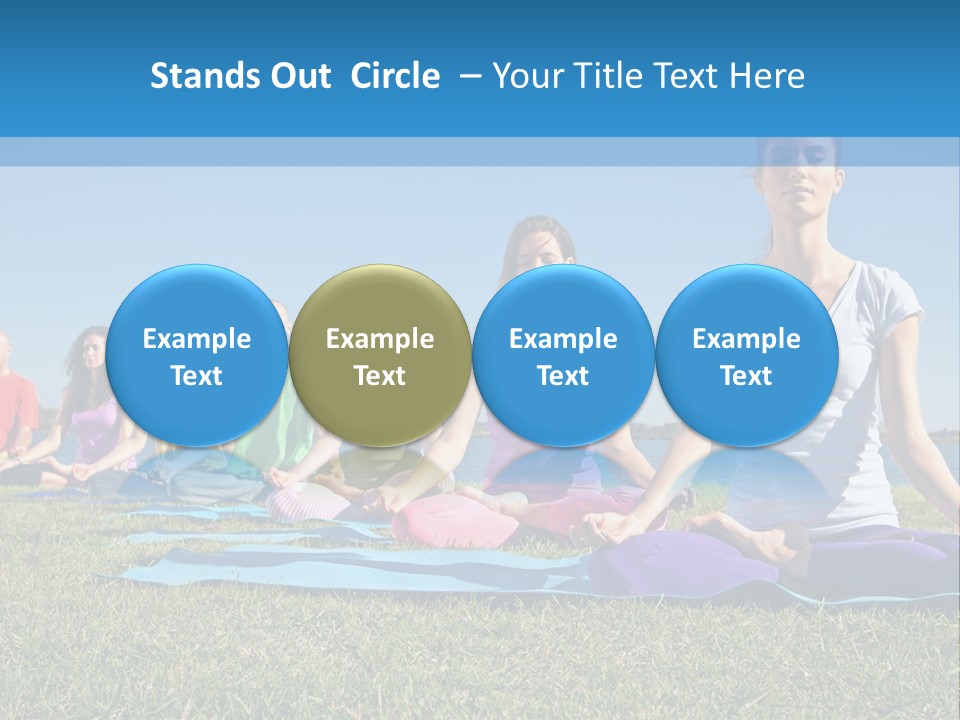 A Group Of People Sitting In A Yoga Pose PowerPoint Template