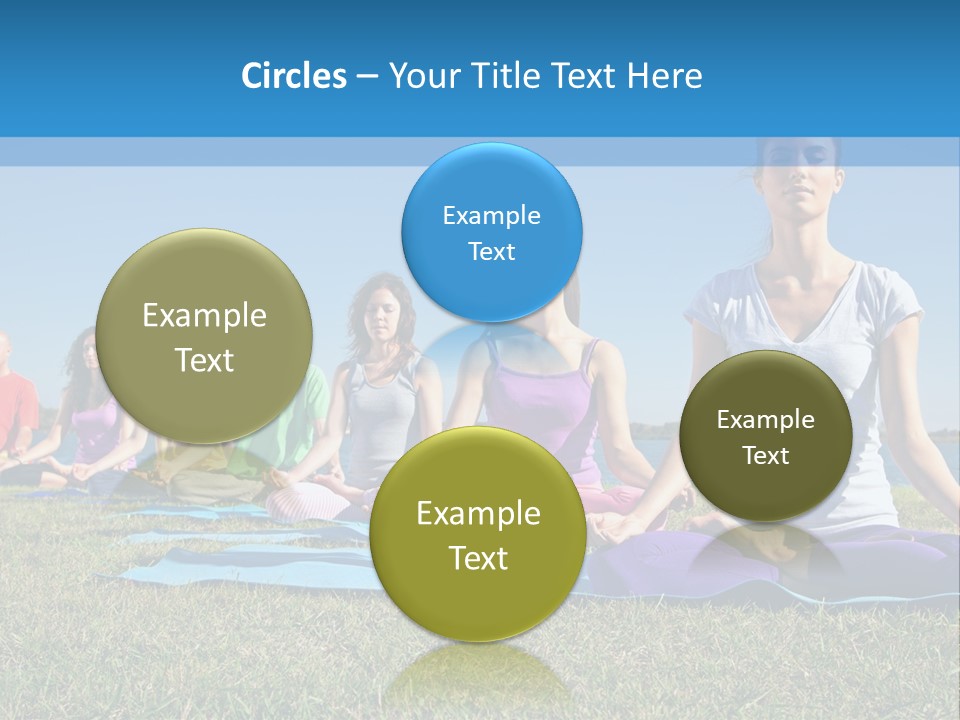 A Group Of People Sitting In A Yoga Pose PowerPoint Template