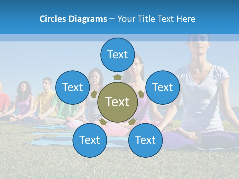 A Group Of People Sitting In A Yoga Pose PowerPoint Template
