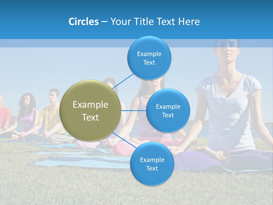 A Group Of People Sitting In A Yoga Pose PowerPoint Template