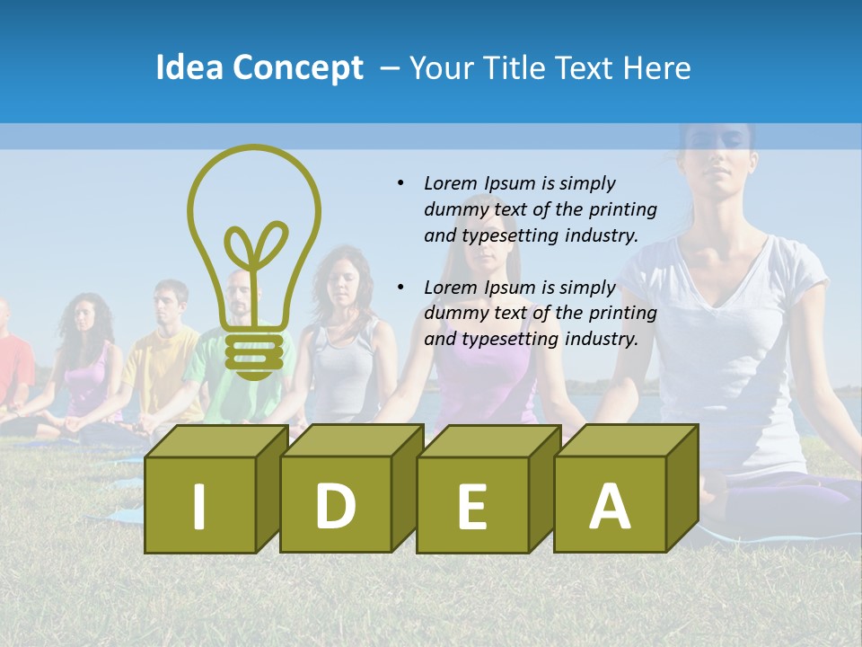 A Group Of People Sitting In A Yoga Pose PowerPoint Template