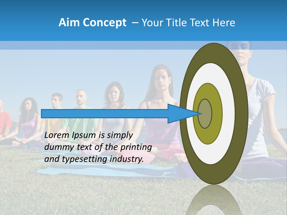 A Group Of People Sitting In A Yoga Pose PowerPoint Template
