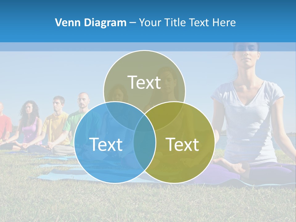 A Group Of People Sitting In A Yoga Pose PowerPoint Template