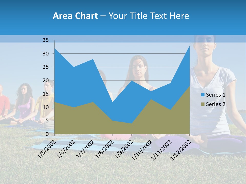 A Group Of People Sitting In A Yoga Pose PowerPoint Template