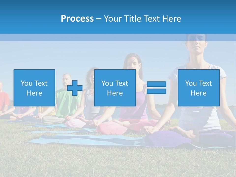A Group Of People Sitting In A Yoga Pose PowerPoint Template