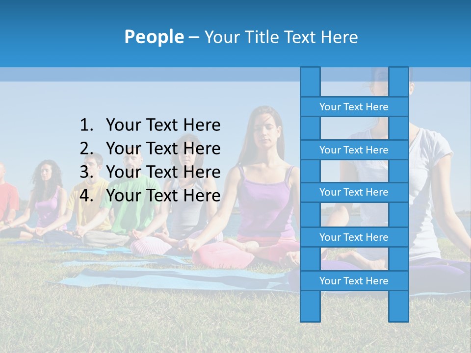 A Group Of People Sitting In A Yoga Pose PowerPoint Template