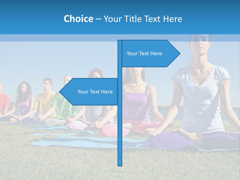 A Group Of People Sitting In A Yoga Pose PowerPoint Template
