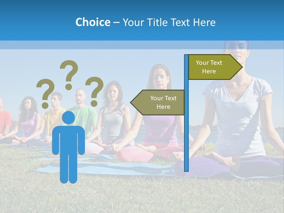 A Group Of People Sitting In A Yoga Pose PowerPoint Template