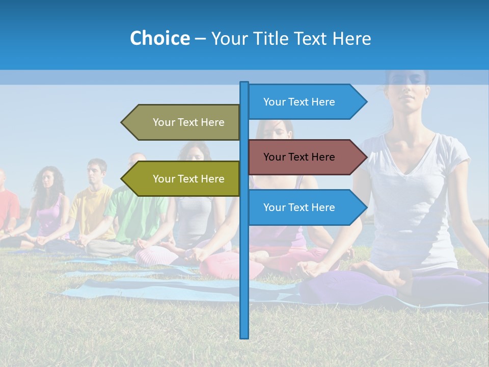 A Group Of People Sitting In A Yoga Pose PowerPoint Template