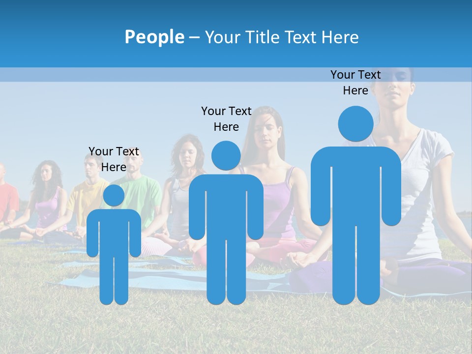 A Group Of People Sitting In A Yoga Pose PowerPoint Template
