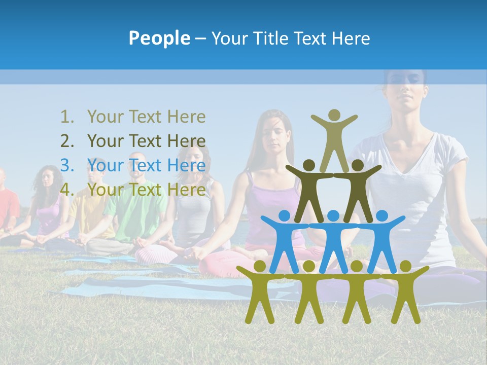 A Group Of People Sitting In A Yoga Pose PowerPoint Template